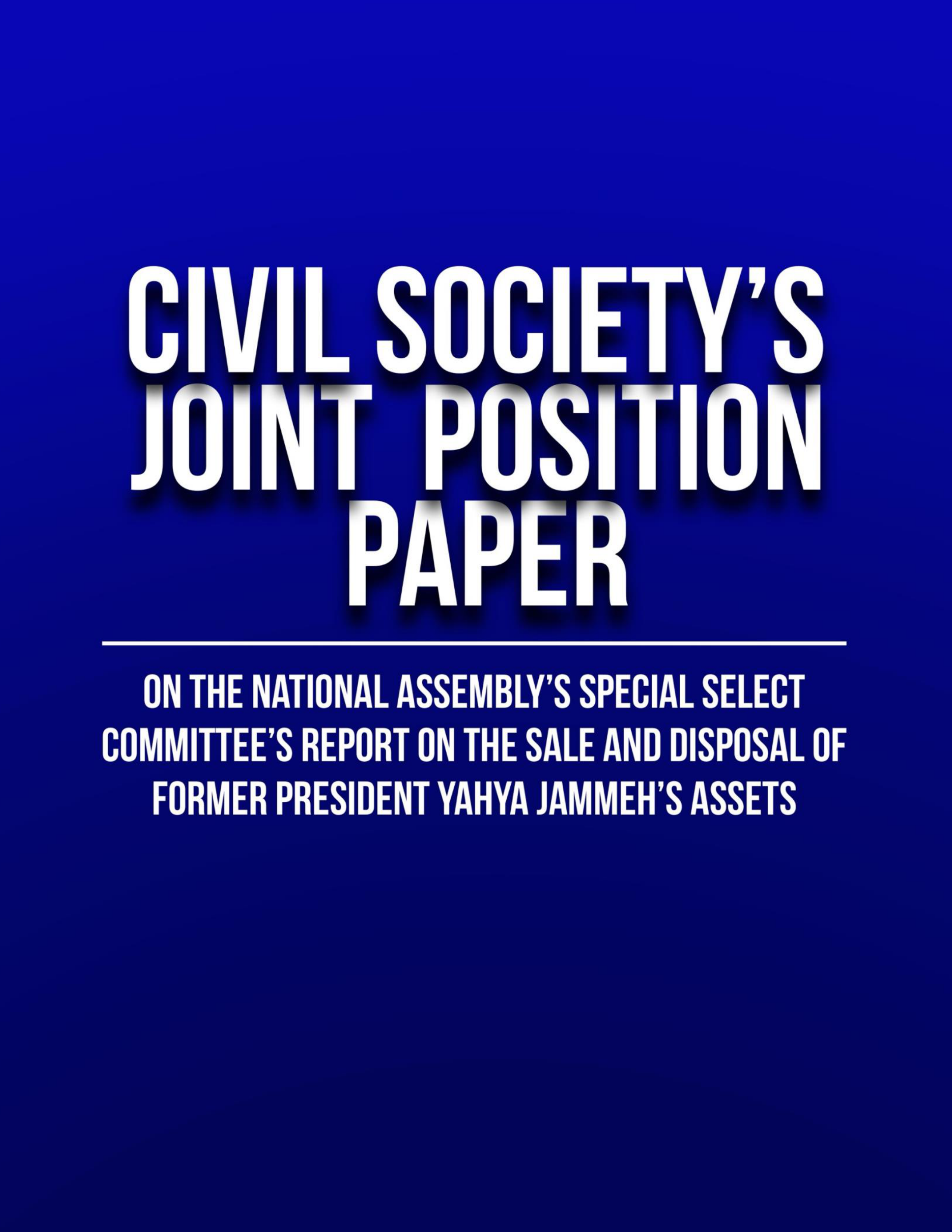 CIVIL SOCIETY'S JOINT POSITION PAPER