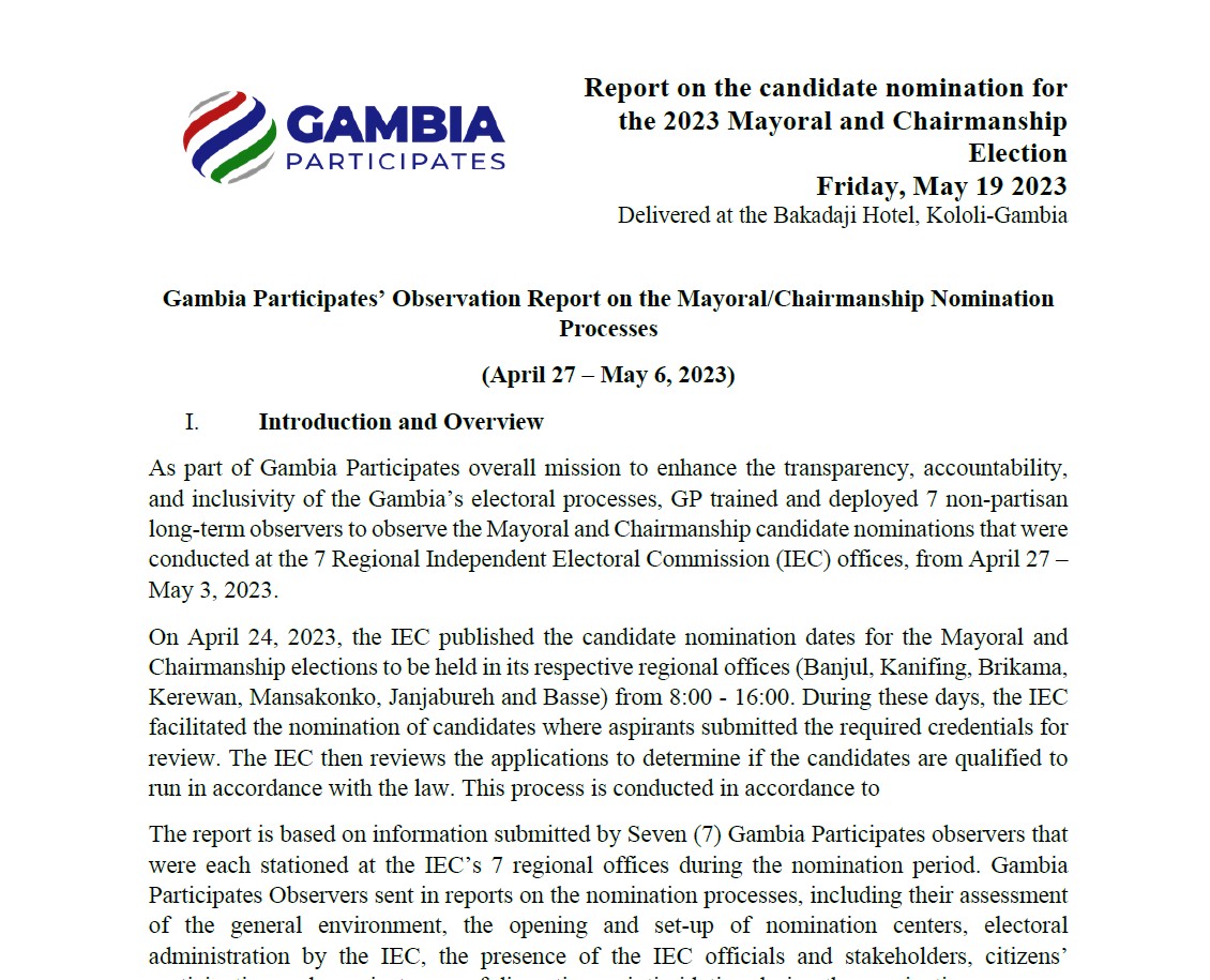 Report: candidate nomination Mayoral 2023