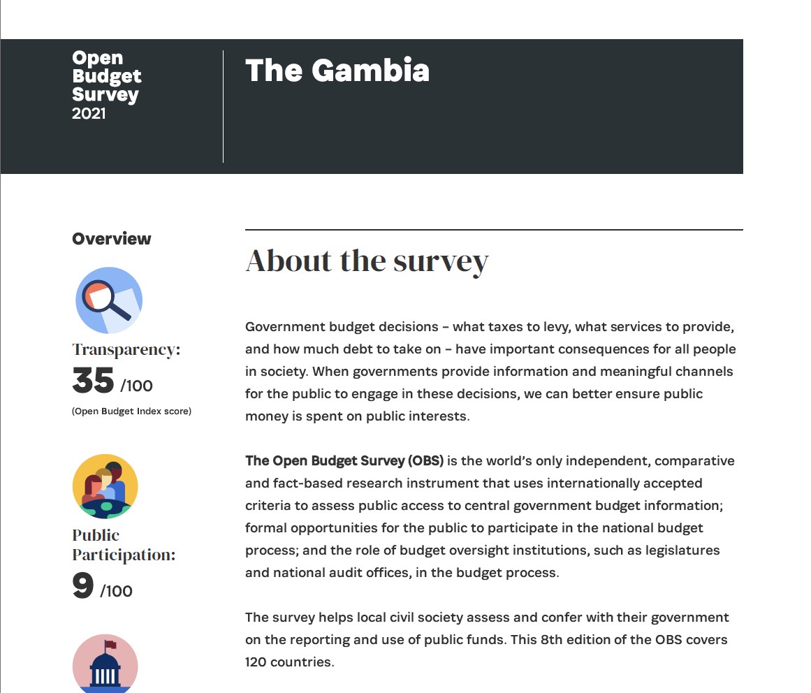 Open Budget Survey 2021 -The Gambia