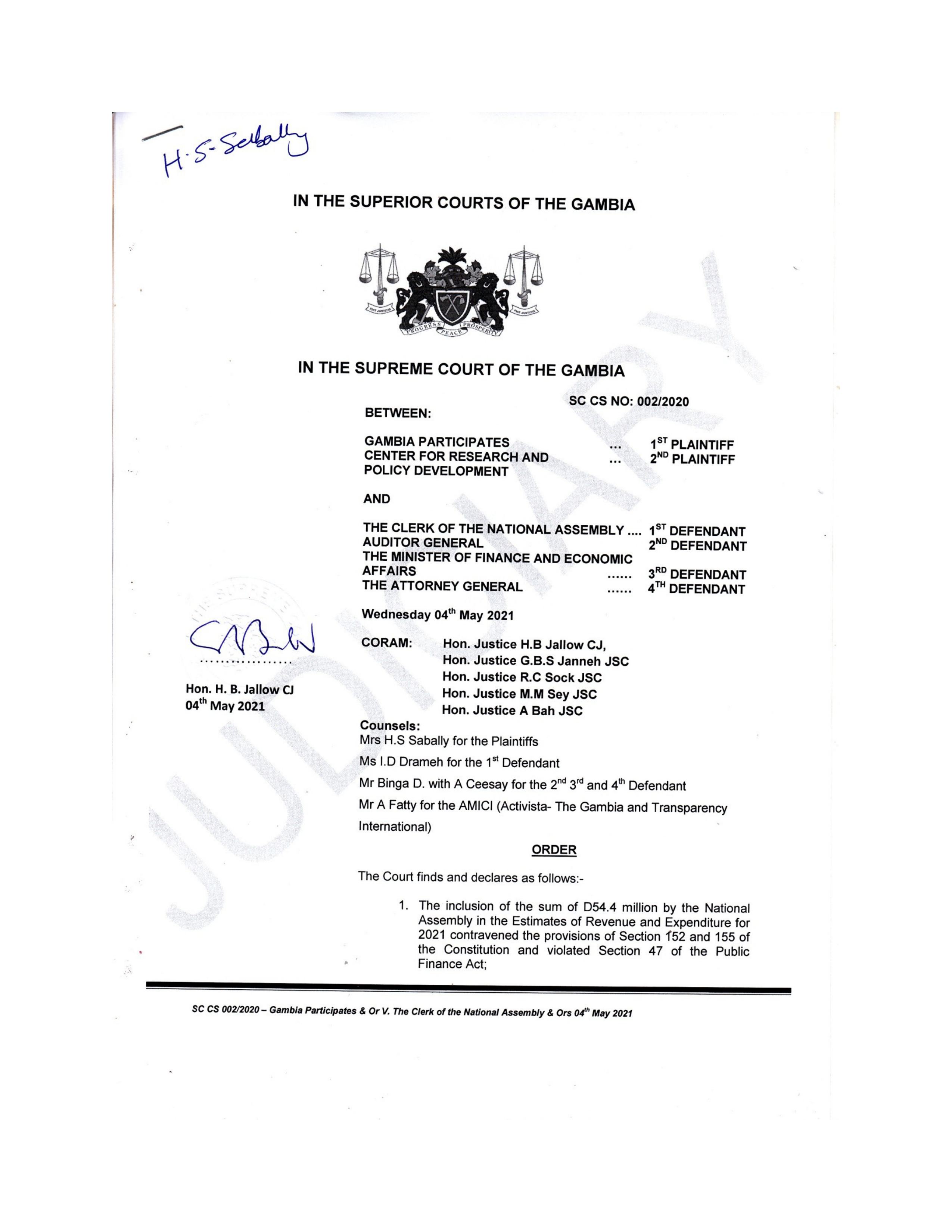 Orders from the Supreme Court 2020